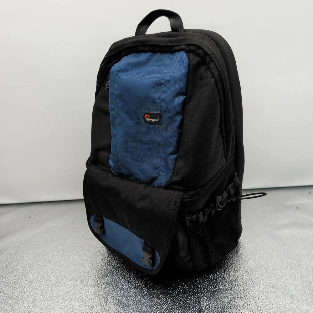 Lowepro Camera Backpack Black Blue Padded Photography Gear Bag Multi-Pocket